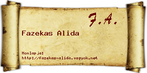 Fazekas Alida névjegykártya