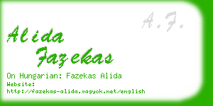 alida fazekas business card